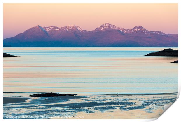 Isle of Rum from Arisaig, Scotland Print by Philip Stewart