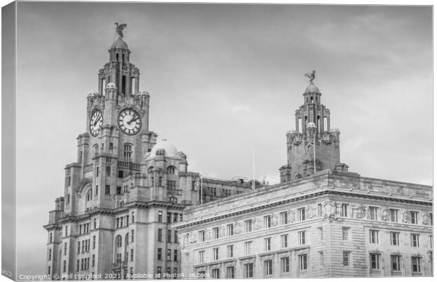 Royal Liver and Cunard Buildings Liverpool  Canvas Print by Phil Longfoot