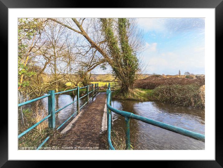 Footbridge Over The River Pang Framed Mounted Print by Ian Lewis