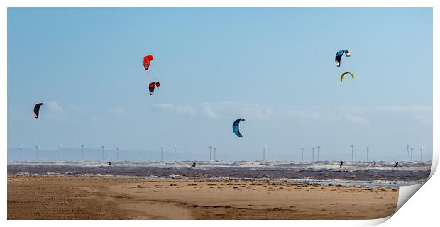 Kitesurfing Print by Roger Green