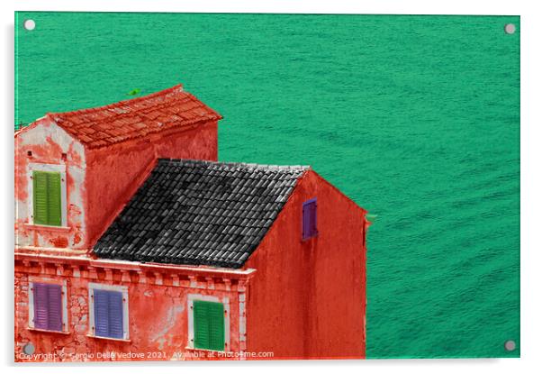 the house on the sea Acrylic by Sergio Delle Vedove