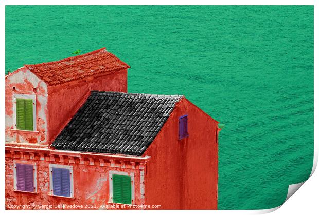 the house on the sea Print by Sergio Delle Vedove