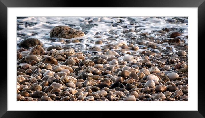 Pebbles on the Beach Framed Mounted Print by Jacqui Farrell