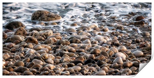 Pebbles on the Beach Print by Jacqui Farrell