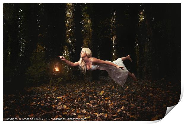 Levitation With Lamp Print by Amanda Elwell