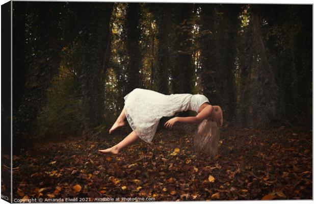 Levitating Woman With Blond Hair Canvas Print by Amanda Elwell