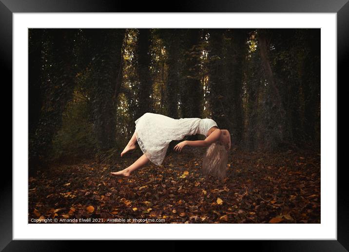 Levitating Woman With Blond Hair Framed Mounted Print by Amanda Elwell