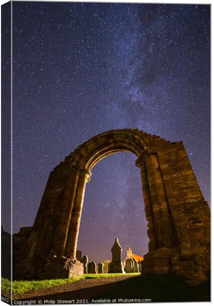 Night Sky at Coldingham Priory Canvas Print by Philip Stewart