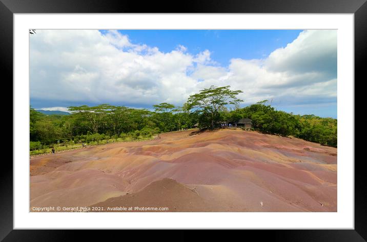 Seven coloured earth  Mauritius Framed Mounted Print by Gerard Peka