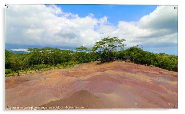 Seven coloured earth  Mauritius Acrylic by Gerard Peka