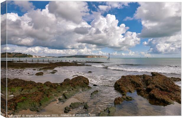 Little Stairs Point Sandown Isle Of Wight Canvas Print by Wight Landscapes