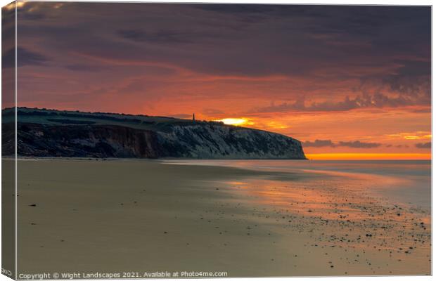 Dawn At Sandown Isle Of Wight Canvas Print by Wight Landscapes