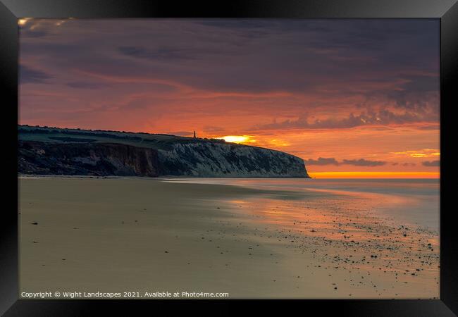 Dawn At Sandown Isle Of Wight Framed Print by Wight Landscapes