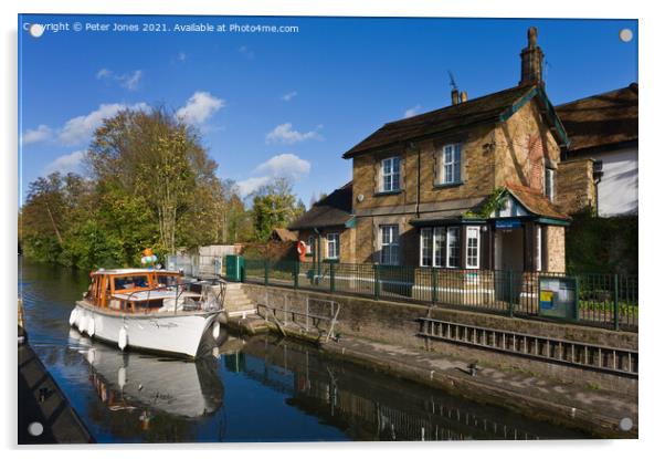 Winter at Boulters lock, River Thames, Maidenhead, Berks. Acrylic by Peter Jones