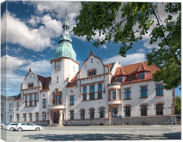 Karlshamn Town Hall Summer Day Canvas Print by Antony McAulay