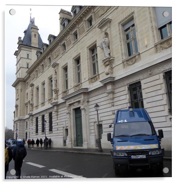 Tribunal Correctional, Paris France, Law Court Acrylic by Sheila Eames