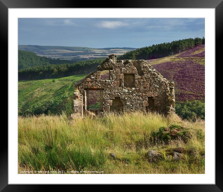 Stone Cottage Ruin on Cairn O'Mount Road  Framed Mounted Print by Bernard Rose Photography