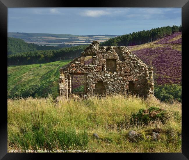 Stone Cottage Ruin on Cairn O'Mount Road  Framed Print by Bernard Rose Photography