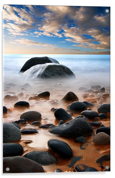 Stone Beach Acrylic by Keith Thorburn EFIAP/b