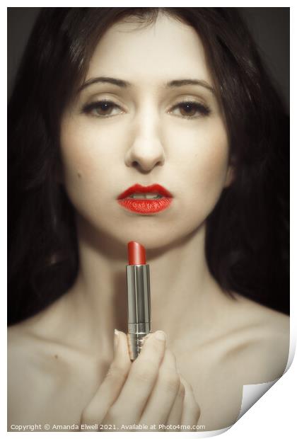 Red Lipstick Print by Amanda Elwell