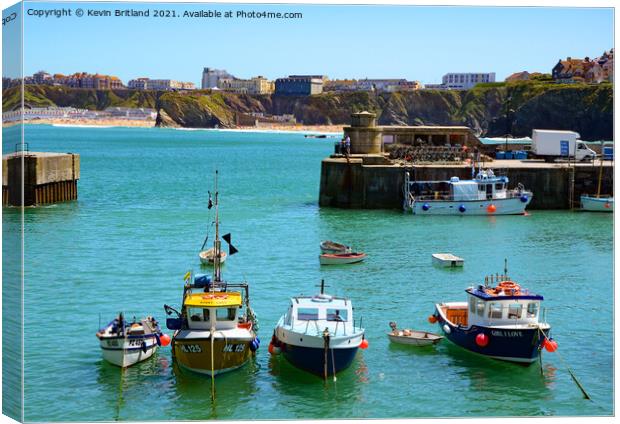 Newquay harbour cornwall Canvas Print by Kevin Britland