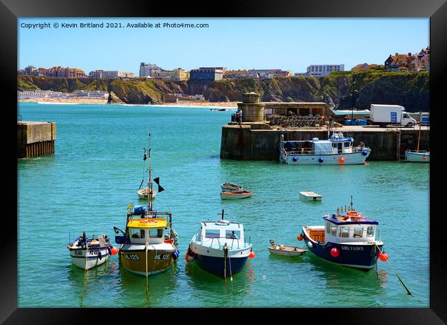 Newquay harbour cornwall Framed Print by Kevin Britland