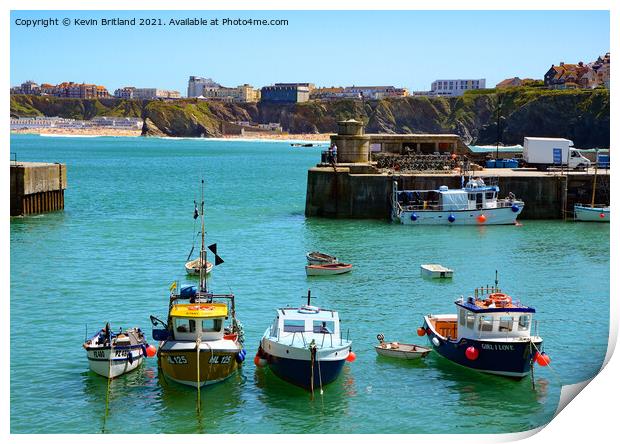 Newquay harbour cornwall Print by Kevin Britland