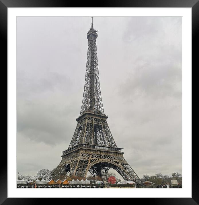 Eiffel Tower, Paris Framed Mounted Print by Sheila Eames