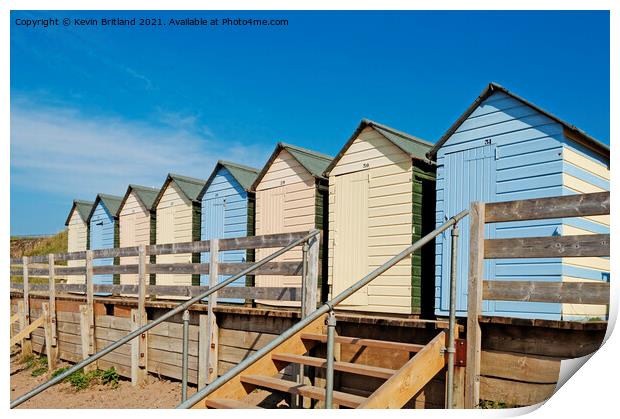 beach huts bude Print by Kevin Britland