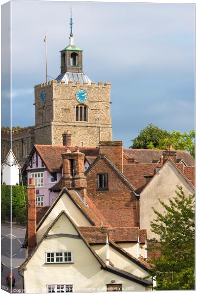 Finchingfield Roofs. Canvas Print by Allan Bell