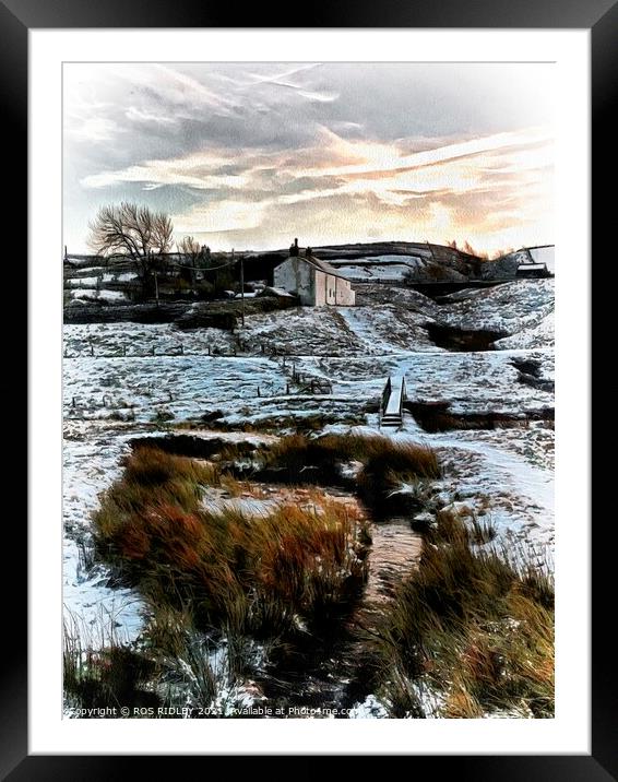 "Snowy Weardale" Framed Mounted Print by ROS RIDLEY