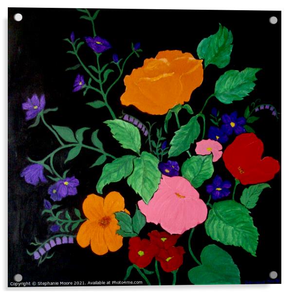 Wild Flowers Acrylic by Stephanie Moore