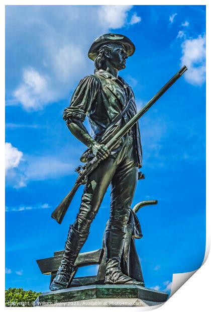 Minute Man Statue Old North Bridge American Revolution Monument  Print by William Perry
