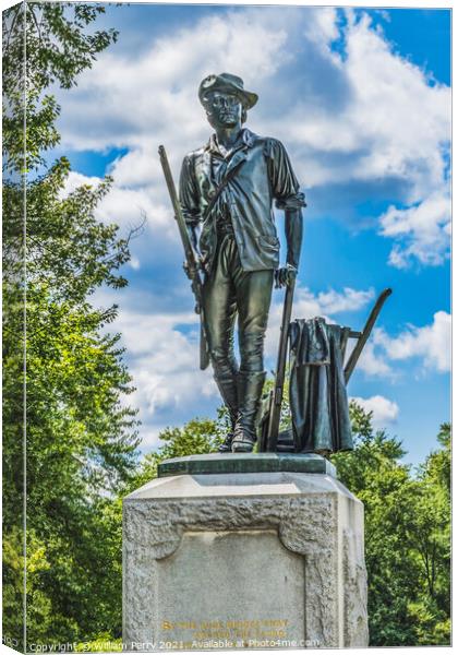 Minute Man Statue Old North Bridge American Revloution Monument  Canvas Print by William Perry