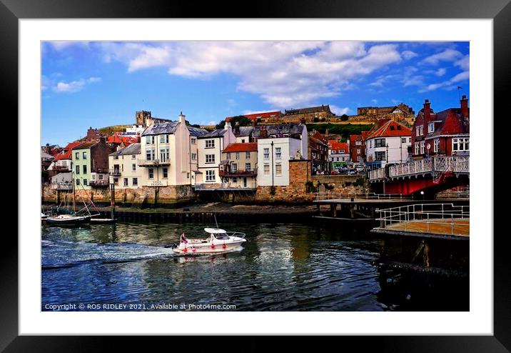 Heading under Whitby Bridge Framed Mounted Print by ROS RIDLEY