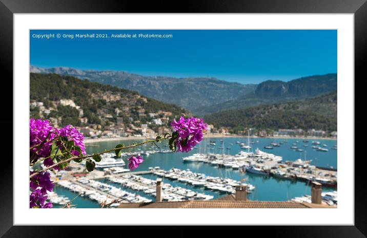 Port dé Sóller Mallorca with Bougainvillea Framed Mounted Print by Greg Marshall
