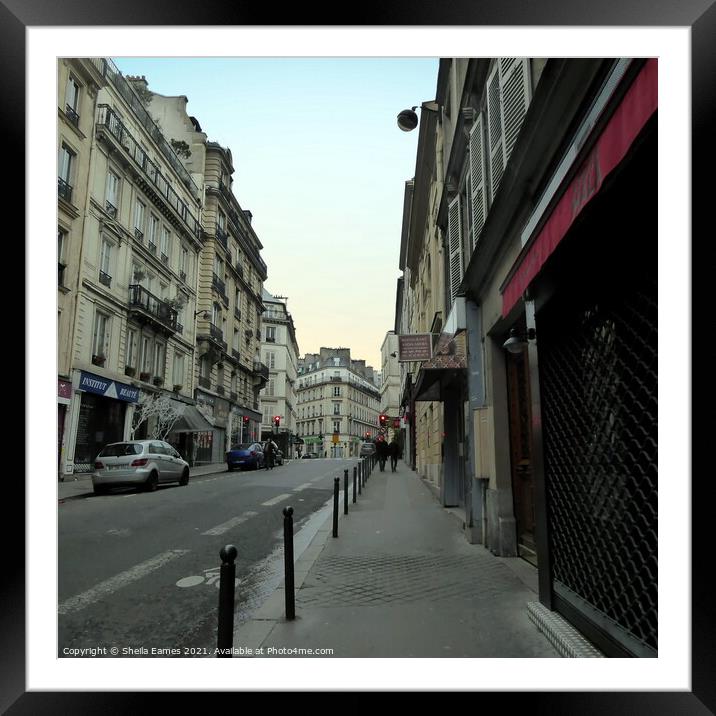 Street in Paris, France Framed Mounted Print by Sheila Eames