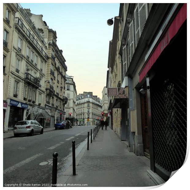 Street in Paris, France Print by Sheila Eames