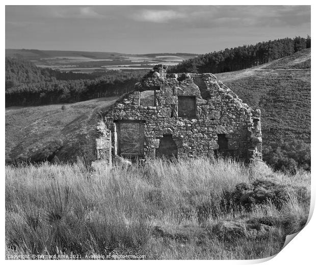 Stone Cottage Ruin on Cairn O'Mount Road  Print by Bernard Rose Photography