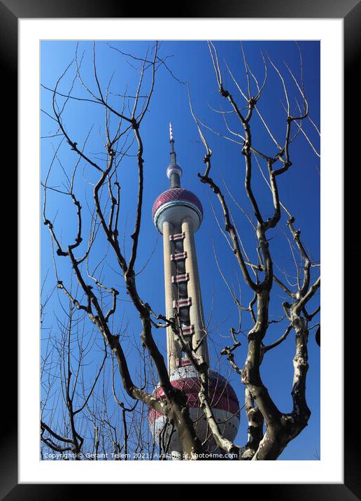 Oriental Pearl TV Tower, Shanghai, China Framed Mounted Print by Geraint Tellem ARPS