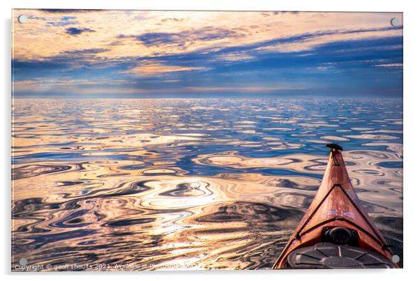 Paddling on a glassy evening Acrylic by geoff shoults