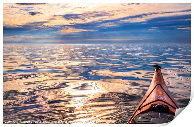 Paddling on a glassy evening Print by geoff shoults