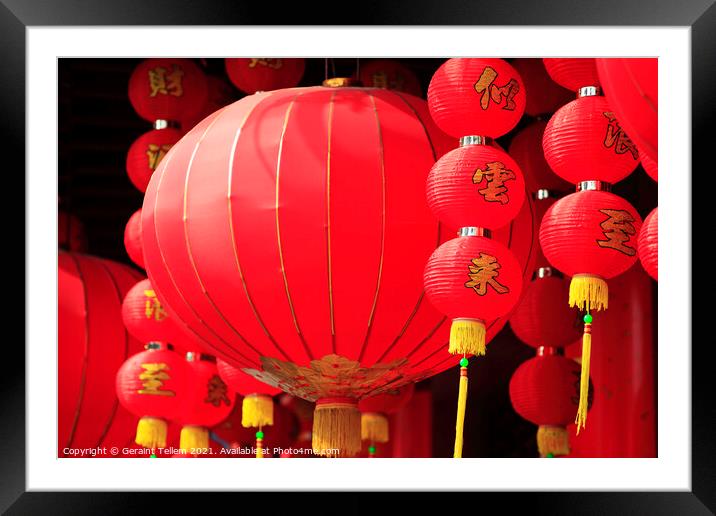 Chinese New Year decorations, Old Town, Shanghai, China Framed Mounted Print by Geraint Tellem ARPS