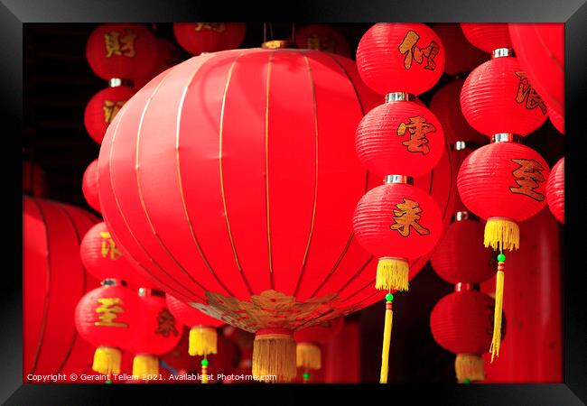 Chinese New Year decorations, Old Town, Shanghai, China Framed Print by Geraint Tellem ARPS