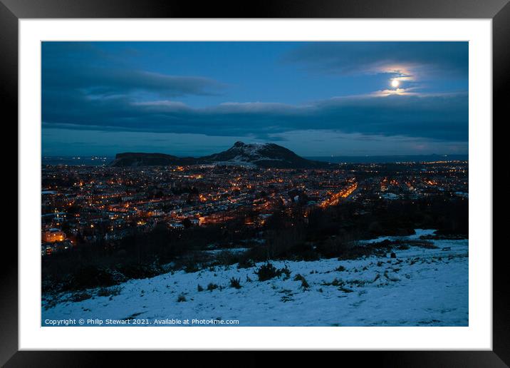 Edinburgh Twilight Framed Mounted Print by Philip Stewart
