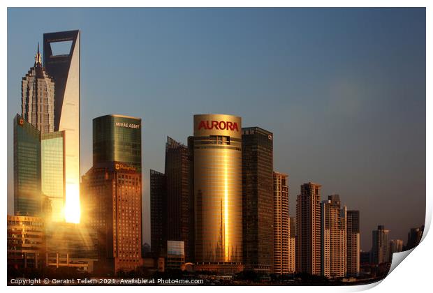 Business district, Shanghai, China Print by Geraint Tellem ARPS
