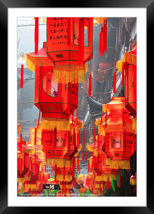 Chinese New Year decorations, Shanghai, China Framed Mounted Print by Geraint Tellem ARPS