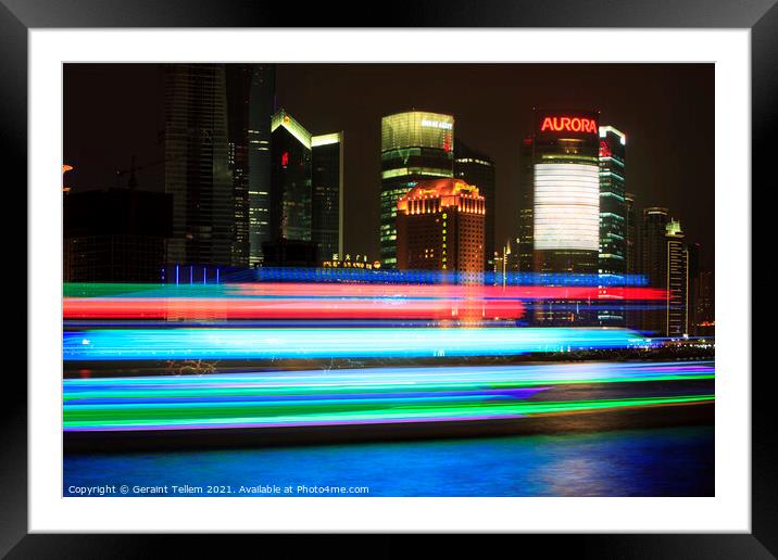 Central Shanghai and Huangpu River Framed Mounted Print by Geraint Tellem ARPS
