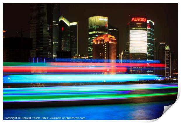 Central Shanghai and Huangpu River Print by Geraint Tellem ARPS
