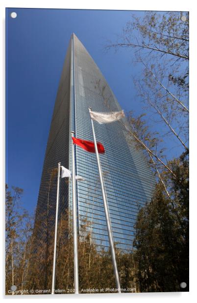 Shanghai World Financial Centre, China Acrylic by Geraint Tellem ARPS